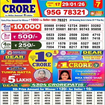 Dear Lottery Result Today 6 PM – 29 January 2026