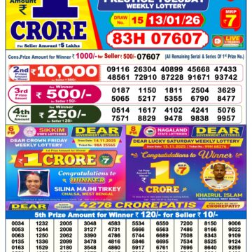 Dear Lottery Result Today 6 PM – 13 January 2026