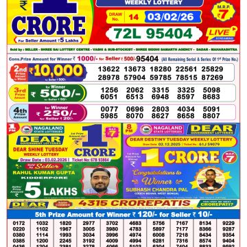 Dear Lottery Result Today 8 PM – 03 February 2026
