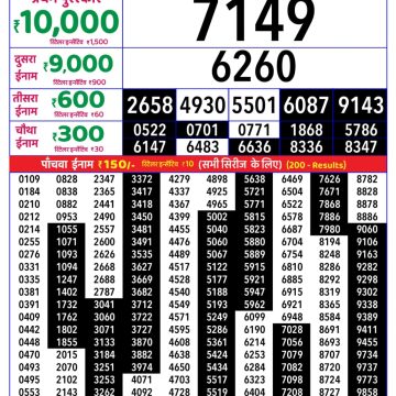 Rajshree 8pm Weekly Lottery Result Dated 30 March 2026