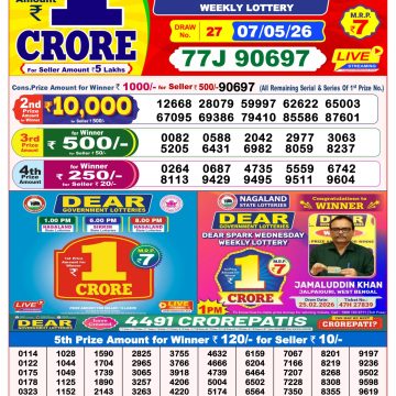Dear Lottery Result 8 PM Dated 07 May 2026