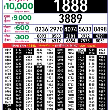 Rajshree 8pm Weekly Lottery Result Dated 22 July 2026