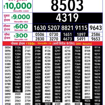 Rajshree 8pm Weekly Lottery Result Dated 25 July 2026