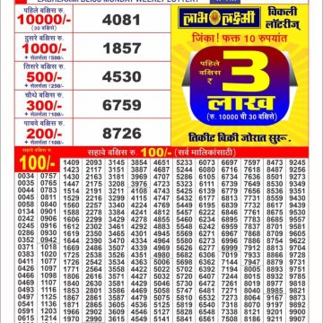 Labh Laxmi Lottery Result 4 PM Dated 06 July 2026