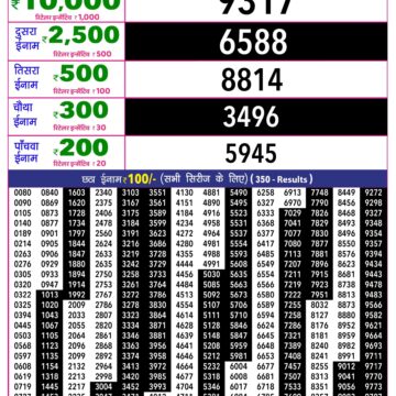 Rajshree 10 Lottery Result 5:40 PM Dated 29 August 2026