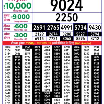 Rajshree 8pm Weekly Lottery Result Dated 01 August 2026