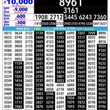 Rajshree Lottery Result 2.25 PM Dated 11 October 2026